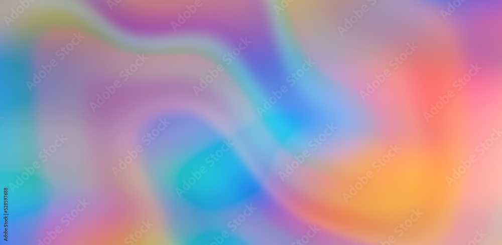 Poster Abstract holographic background with fluid colorful stains and leaks. Trippy and psychedelic texture.