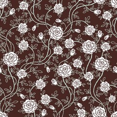 Fototapeta na wymiar Seamless flower rose pattern 