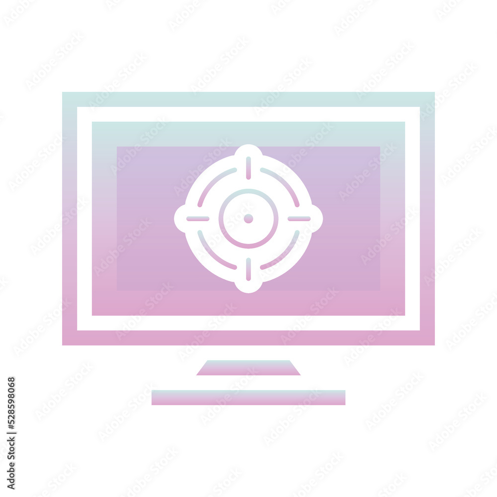 Aufkleber monitor target logo gradient design template icon element