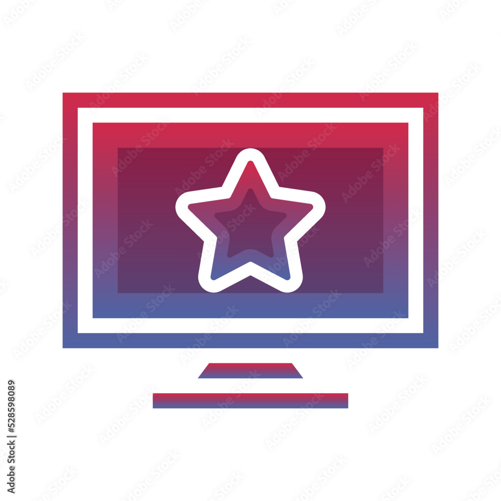 Poster monitor star logo gradient design template icon element