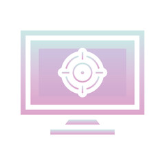 monitor target logo gradient design template icon element