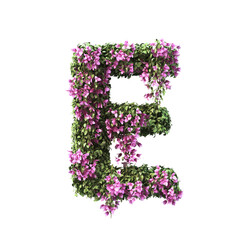 3d rendering of Bougainvillea alphabet set 2	
