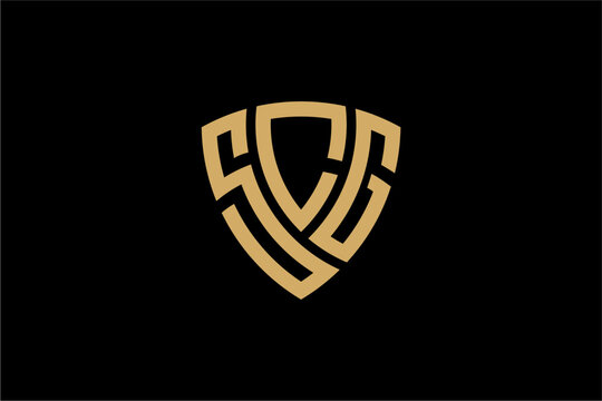 SCG creative letter shield logo design vector icon illustration