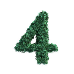 3D rendering of cannabis number set 2	
 - obrazy, fototapety, plakaty