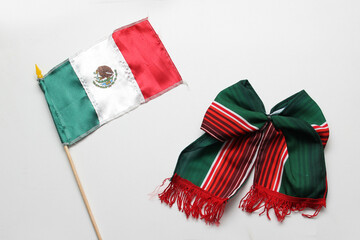 Flag of Mexico one of the Mexican national symbols with the colors green, white, red and a national...