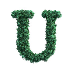 3D rendering of cannabis alphabet set 2	

