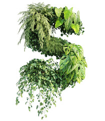 3d rendering of vertical garden alphabet