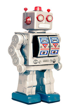 retro robot toy  transparent 