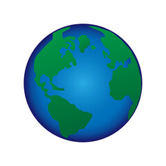 Simplified earth globe vector illustration.