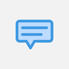 Chat icon in blue style about user interface, use for website mobile app presentation