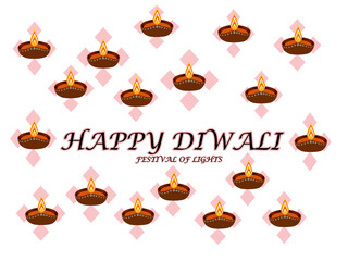 Diwali Greetings illustration digital Card design 