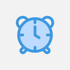 Alarm icon in blue style about user interface, use for website mobile app presentation