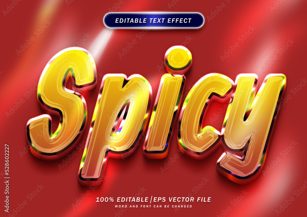Poster spicy text style effect editable font