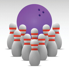 Realistic Bowling Vector Illustration