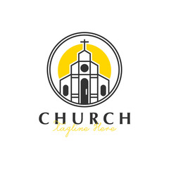 church house outline logo design