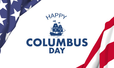 columbus Day Background Design. Banner, Poster, Greeting Card. Vector Illustration.