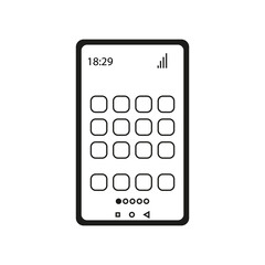 Mobile phone screen icon. Telephone sign. Vector illustration. stock image.