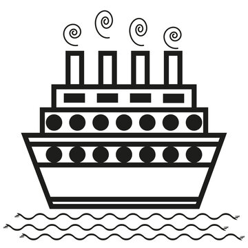 steamship ship icon. Logo ship. Vector illustration. Stock image.