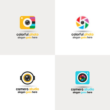 Four Different Digital Camera Logo Design. (Set Of Camera Logo Design)