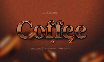 Coffee with coffee bean Text style Effect premium free download