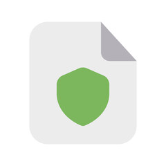 Protected Files Icon with Flat Style