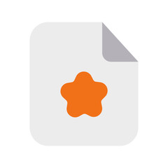 Starred Files Icon with Flat Style