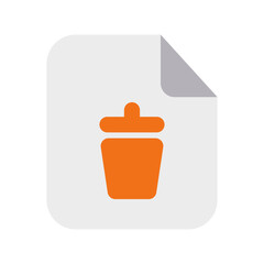 Trash Files Icon with Flat Style
