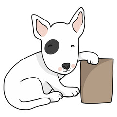 Bull Terrier Dog showing poster cartoon illustration	