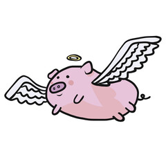 Flying pig cartoon illustration
- 528607026