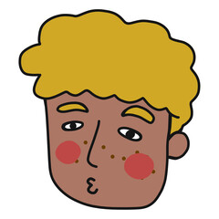 People face cartoon doodle illustration	