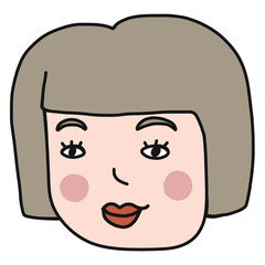 People face cartoon doodle illustration	