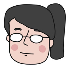 People face cartoon doodle illustration	
