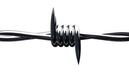 Barbwire on white background.
3D illustration.