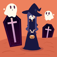 witch halloween cartoon