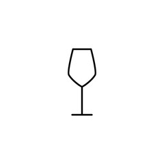 empty white wine glass icon on white background. simple, line, silhouette and clean style. black and white. suitable for symbol, sign, icon or logo