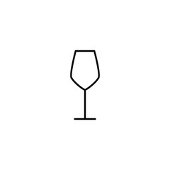 empty white wine glass icon on white background. simple, line, silhouette and clean style. black and white. suitable for symbol, sign, icon or logo