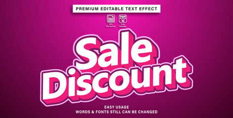 Sale discount editable text effect, text graphic style, font effect.