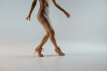 Young woman dancer dancing high heels dance