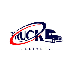 Truck logo logistics illustration design Vector truck silhouette abstract logo template