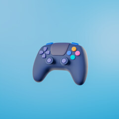 Cartoon gamepad inalámbrico para videojuegos 3d rendering illustration. © eric.rodriguez