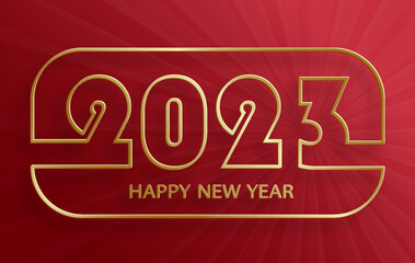 Happy New Year 2023, festive pattern on color background