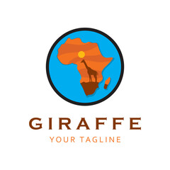 creative  giraffe logo with slogan template