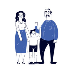 cute family, line art