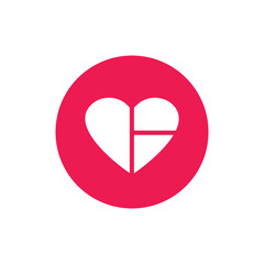 Abstract heart logo design, part of love icon vector