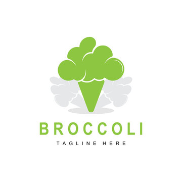 Broccoli Logo Design, Green Vegetable Vector, Broccoli Wallpaper, Vegetable Supermarket Illustration Garden Product Brand