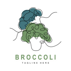 Broccoli Logo Design, Green Vegetable Vector, Broccoli Wallpaper, Vegetable Supermarket Illustration Garden Product Brand