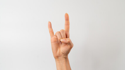 sign language of the deaf and dumb, phrase - rock and roll, rock on