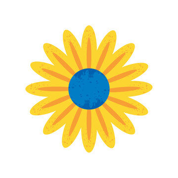 flower yellow icon isolated