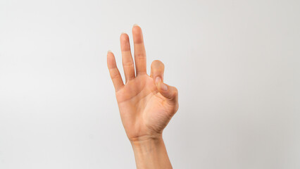 Sign language of the deaf and dumb people, number, digit 9