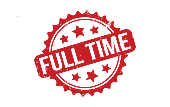 Full Time Rubber Stamp Seal Vector
